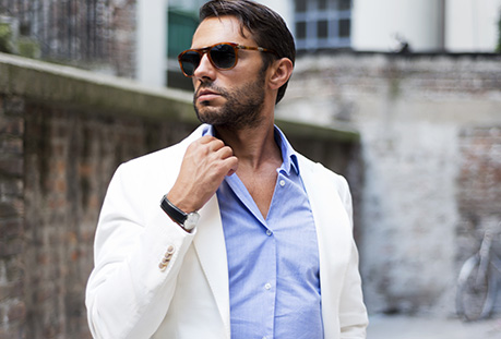 Man wearing designer sunglasses from the original Pirrie collection